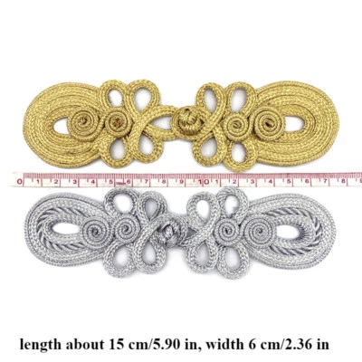 2-Pack Large Chinese Knot Frog Closure Buttons Embroidery frog Fastener Sewing - Image 1 of 4