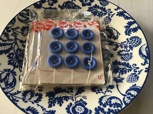 Bulk Vintage Pikaby Buttons. 1.8cm. Light Blue. 10 Cards (30 Buttons) - Picture 1 of 3