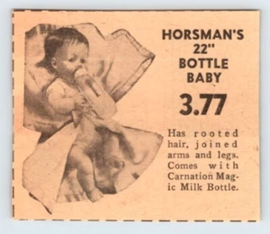 1963 HORSMAN BOTTLE BABY DOLL AD Vintage 3" X 3.5" Newspaper Ad M714 - Picture 1 of 1