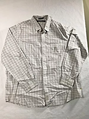 SEAN JOHN  Men's 3XL White Black Yellow Plaid Button Front Dress Shirt - Image 1 of 4
