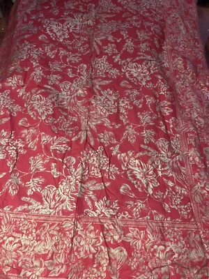 crate and barrel harvest 208-329 red  gold leaves tablecloth 60”x84” Lined Read - Image 1 of 4