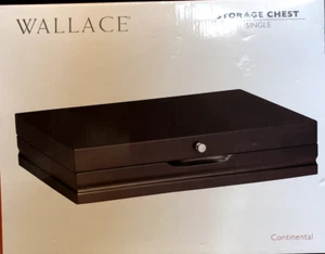 Wallace Dark Walnut Continental Flatware / Silverware Wooden Storage Chest - Picture 1 of 3