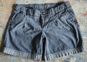 Vintage Esprit Women's 5 Pocket Striped Denim Shorts Mid Rise Sz 14 100% Cotton - Picture 1 of 7