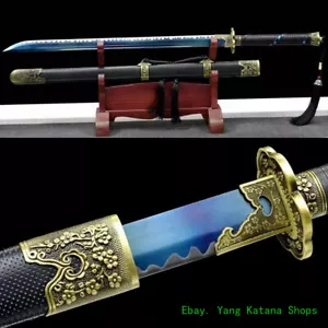 Chinese KUNGFU Sword Hunting Knife Sharp Manganese Steel BroadSword Battle #1406 - Picture 1 of 10