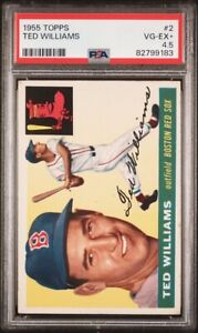 1955 Topps Ted Williams PSA 4.5 VG-EX+ (JUST GRADED) #2 Boston Red Sox ~9183