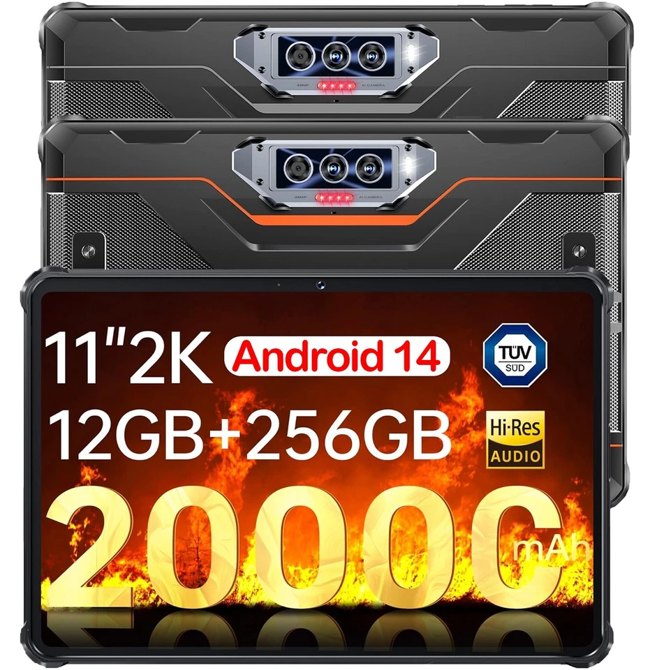 OUKITEL RT8 Outdoor Tablet 20000mAh 256GB Android 14 Dual SIM 4G LTE / 5G WiFi - Bild 1 von 4