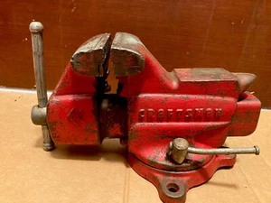 Vtg CRAFTSMAN No. 506-51801 Swivel Base Bench Vise 3.5" Jaws. w/Anvil USA - Picture 1 of 18