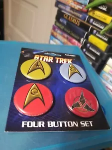 Star Trek Starfleet Insignias Set di 4 bottoni da collezione 1,25" 2009 ATA-Boy - Foto 1 di 2