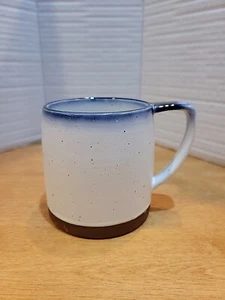 Large Barrel Style Coffee Mug Dip Dye. Blue And White. Lucky Brand. 18 oz. New. - Picture 1 of 9