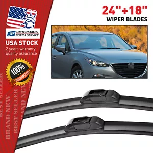 24"& 18" Windshield Wiper Blades OEM Quality Beam Premium Hybrid silicone J-Hook - Picture 1 of 12