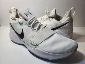 Nike Zoom PG 2017 All White Chrome W/ Black Swoosh 878627-100 - Size 18 - Picture 1 of 10