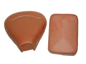 Vespa Front & Rear Seat Tan Faux Leather Without Frame PX 150 VBB VBA Supper AEs - Foto 1 di 6