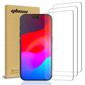 Protector de pantalla de vidrio templado 2.5D para Apple iPhone 15 Plus (3 por paquete) - Imagen 1 de 6