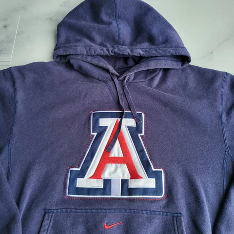 Arizona Wildcats Sweatshirt Hoodie Size L Blue Logo Basketball NCAA University Cover