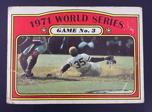 1972 Topps #225 - 1971 WS GAME 3 - MANNY SANGUILLEN - Poor - Picture 1 of 5