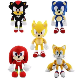 Peluche Sonic Tails Knuckles Shadow Super Sonic – 30cm Morbido - Giocattolo - Foto 1 di 13