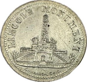 Lincoln Monument Springfield City RY. CO. Railway Token TC-192647 - Picture 1 of 3