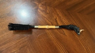"Cepillo de zapatos cabeza de caballo MCM de mediados de siglo de colección de los años 50 mango de bambú 15""" Foto 1 de 4