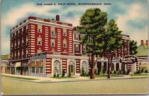 Postal de MURFREESBORO, Tennessee "THE JAMES K. POLK HOTEL" tono artístico lino 1947 - Imagen 1 de 2