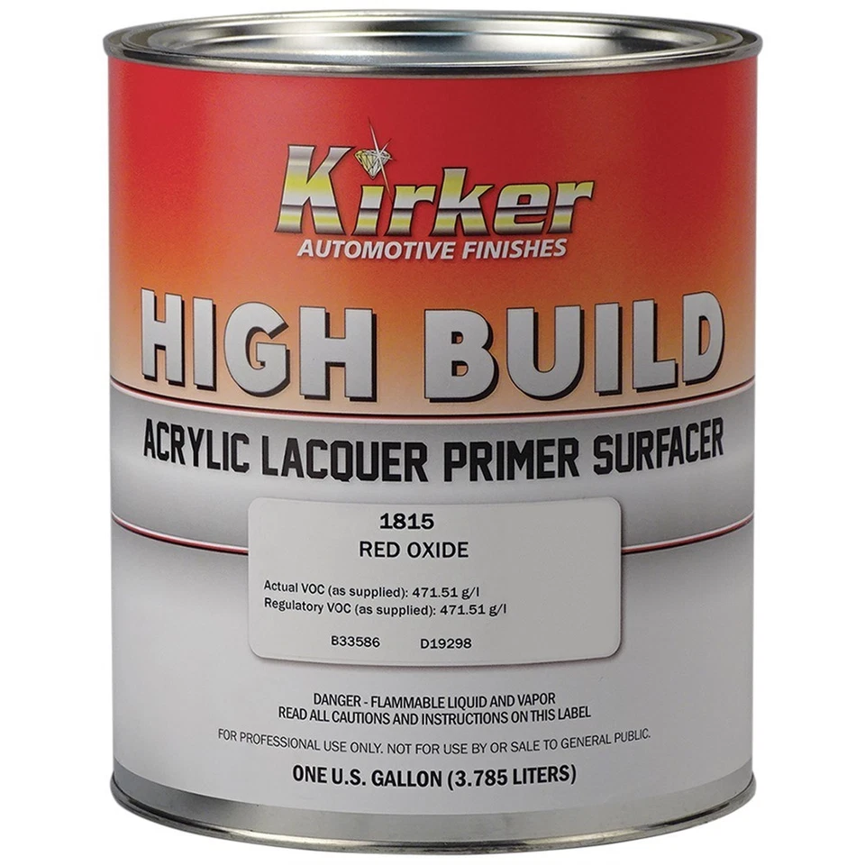 Kirker Acrylic Lacquer High-Build Primer (1K) - Red Oxide, Gallon, USA #KP-1815 - Image 1 of 1