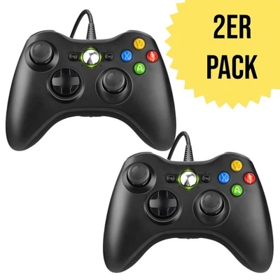 DISWOE 2x Gaming Controller Joystick Gamepad für Xbox 360 / Slim / PC / Win 7/8/10/XP