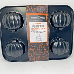 Nordic Ware NEW Mini Pumpkin Baking Pan Mold Cake Fall Halloween Autumn  3 Cup - Picture 1 of 16