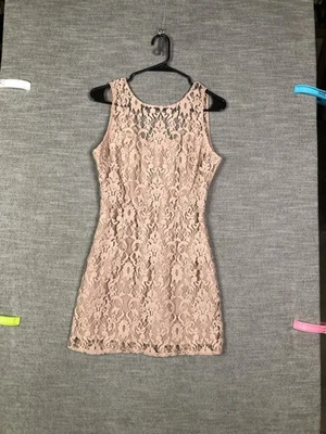 BB Dakota платье женщин 2 румяна розовый кружевной без рукавов обтяжку мини коктейльное вечеринки - Изображение 1 из 4