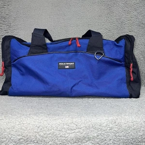 VTG Polo Sport Ralph Lauren Blue Duffle Bag Strap Weekender Gym 90s - Picture 1 of 10