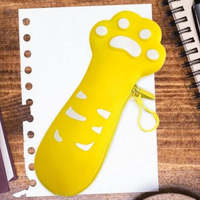 Estuche de silicona para lápices regalo para estudiantes de primaria con cremallera bolsa de papelería Foto 1 de 2