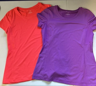 Tek Gear Dry Tek Top Womens Sz M Plum & Coral Short Sleeve Workout Running Set 2 - Image 1 of 4