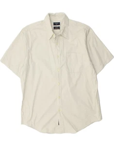 DOCKERS Mens Short Sleeve Shirt Size 16 16 1/2 Large Off White Cotton BG13 - Picture 1 of 3