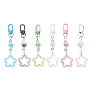 Acrylic Star Keychain Pendant Cute Strap Lanyard Kerings Women Girls Accessories - Zdjęcie 1 z 13