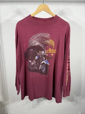 Vintage 1990s Harley Davidson Harley Country Eagle Long Sleeve T-Shirt XL Biker - Image 1 of 4
