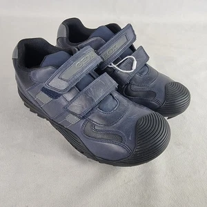 Geox dunkelblau Leder Doppelriemen Klettverschluss Kinder Jungen Schuhe Größe 33 / 2 - Bild 1 von 7