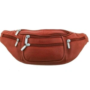 Genuine Leather Fanny Pack Waist Bag Body Pouch Pockets Organizer Phone Holder - Picture 1 of 24