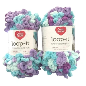 Corazón Rojo (2) Hilo Loop-It Finger Looping Turq’s & Caicos Multi Poliéster 7,6 yardas - Imagen 1 de 4