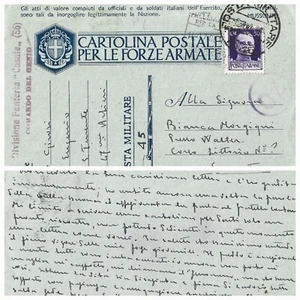 WW2 1943 POSTA MILITARE 45 6.1.43 FRANCHIGIA DIVIS. FANTERIA CASALE DA AGRINION - Foto 1 di 5