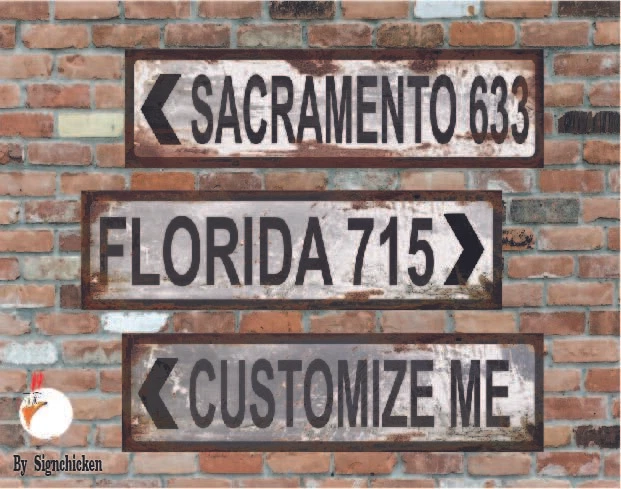 Personalize Your Aluminum DIRECTIONAL  SIGN -  Add Your CUSTOM text  24" X 6"  - Image 1 of 1