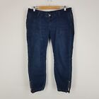 Jeanswest Womens Size 16 Luxe Lounge Dark Blue Denim Jeans Elastic Zip Hem