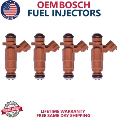 Inyectores de combustible 4X OEM Bosch para Kia Sephia Spectra 1998-2004 1,8 L l l4 0K2A513250 Foto 1 de 4