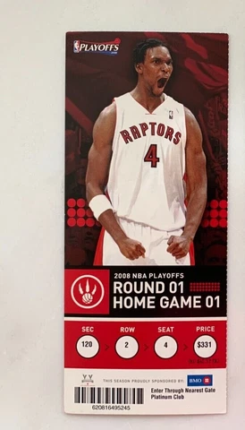 NBA 2008 Toronto Raptors Orlando Playoffs Round 1 Home Game1 stub Chris Bosh Cover