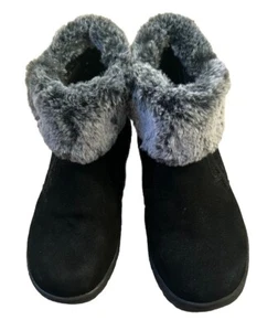 Botas de invierno Khombu Jessica para mujer negras gamuza cuero tobillo cremallera piel sintética forradas 7M - Imagen 1 de 13