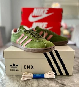 ❤️End X Adidas Tabaco 'FLYFISHING' Entrenadores Retro Verde Pino Goma Reino Unido 9 EE. UU. 9,5❤️ - Imagen 1 de 12