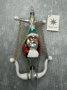 De colección CHRISTOPHER RADKO Envoltura de Alambre Ancla Papá Noel Adorno de Vidrio - Imagen 1 de 17