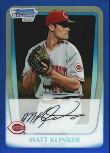 2011 Bowman Chrome Prospects Blue Refractors Card #BCP77 Matt Klinker /250