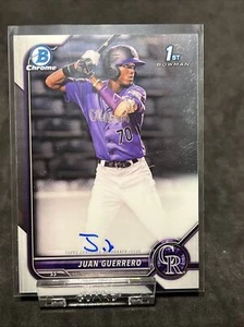 Bowman Chrome 2022 Juan Guerrero Auto 1st #CPA-JGO Rockies - Imagen 1 de 2