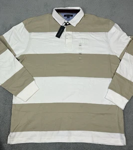 Tommy Hilfiger Men's Classic Striped Sweashirt Size XXL Beige White 78J6999-230 - Picture 1 of 7