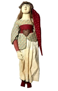 Akira Blount bambola donna scolpita con ago fatta a mano firmata vintage 16" firmata - Foto 1 di 17