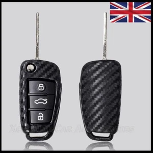 Carbon Fibre Key Fob Cover Case For Audi A1 A3 S3 A4 S4 A5 S5 A6 TT Q3 Q7 s58cf - Bild 1 von 5