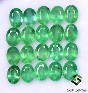 1.60 Cts Natural Emerald Oval Cut 4x3 mm Lot 10 Pcs Unheated Loose Gemstones - Picture 1 of 7